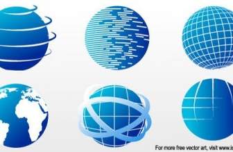 Vektor Gratis Gambar Globe Icon Set