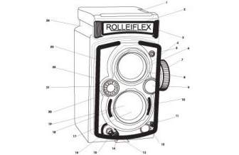 무료 벡터 옛날 Rolleiflex 자동 카메라