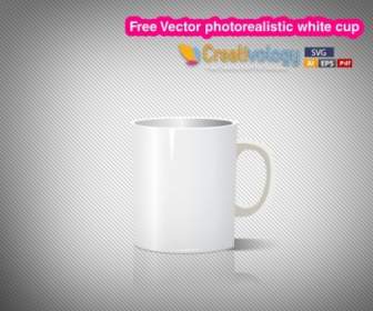 無料のベクターの写実的な白いカップ