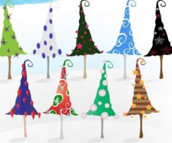 Бесплатный фантазии рождественские деревья векторов