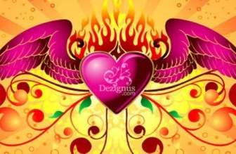 Free Winged Heart Vector