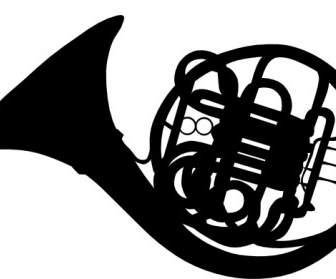 French Horn Silhouette Clip Art