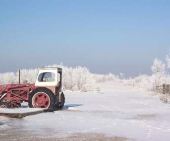 Frostigen Tag Traktor