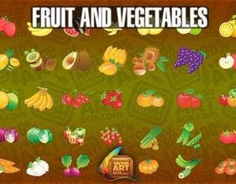 ícones De Vegetais De Frutas