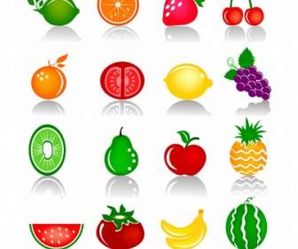 ícones Coloridos De Frutas