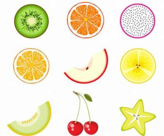 Conjunto De Iconos De Frutas