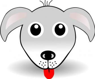Divertido Perro De Dibujos Animados De Cara Gris