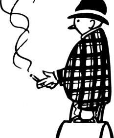 面白い小さな葉巻喫煙者のクリップ アート