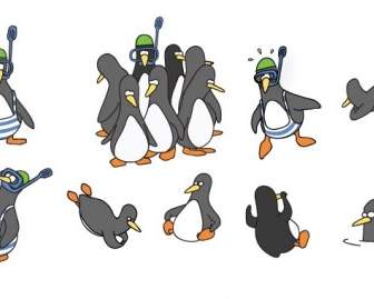 Funny Penguin Vector Set