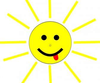 Lustige Sonne Gesicht Cartoon