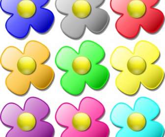 Game Marbles Flowers Clip Art