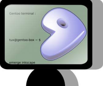 Clipart De Gentoo Icône Terminal