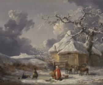 George Morland Painting Oil On Canvas
