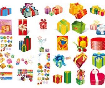 Gifts Gift Box Set Of Vector