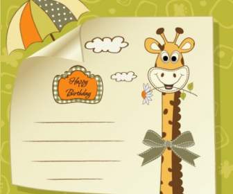 Vettore Di Giraffa Greeting Card