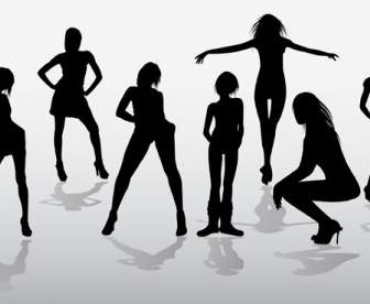 Girls Silhouettes Free Vector
