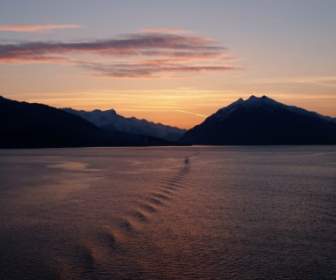 Glacier Bay Sunset Alaska