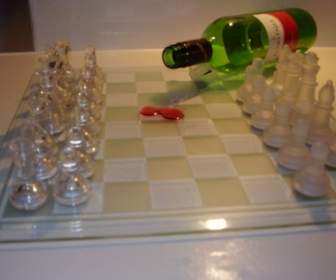 Glass Chess Wine Spill