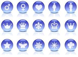 Iconos De Cristal Azules Redondeados
