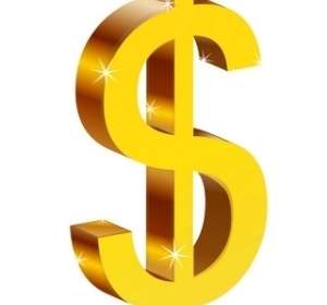 Glossy Dollar Sign Isolated