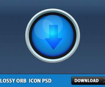 Glossy Orb Download Icon Free Psd File
