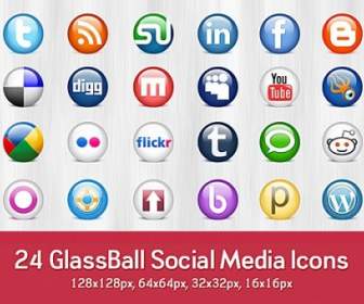 Glossy Social Media Icons Free Psd