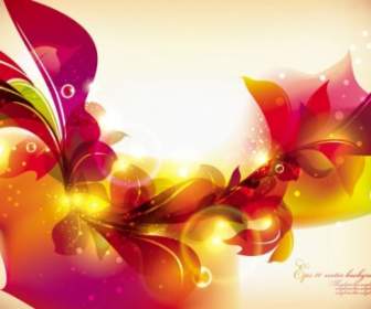 Glow Bright Floral Pattern Background Vector