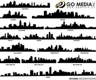 Go Media Produced Vector Buildings Silhouette