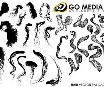 去媒體制作向量女性頭髮系列