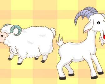 Caricature De Moutons Chèvres