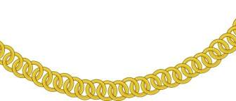 Gold Chain Curved As A Necklace Clip Art