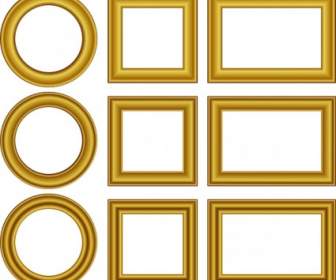 Gold Frames Set Clip Art