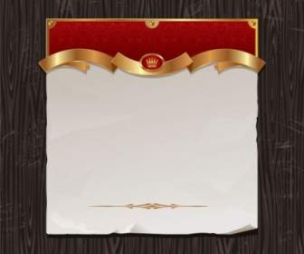Gold Ribbon Of Wood Background Vector