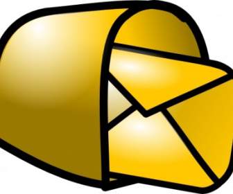 Gold Thema Postfach E-Mail-ClipArt