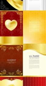 Gold Valentine Day Greeting Card Template Vector