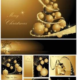 Golden Christmas Background Vector