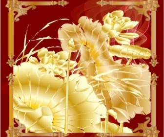 Golden Flower Vector