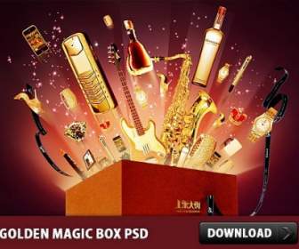 Golden Magic Box Psd