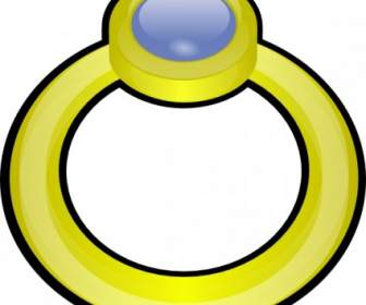 Golden Ring With Gem Clip Art