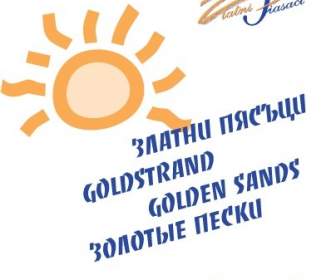 黄金の砂浜のロゴ