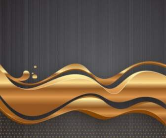 黄金の波を背景ベクトル