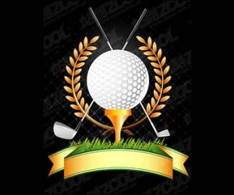 Golf Golf Clubs Wheat Vector