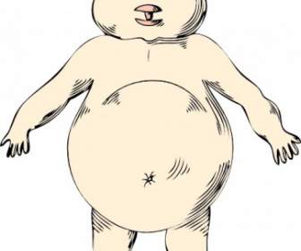 Goofy Naked Fat Guy ClipArt