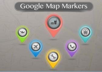 Google Map Markers Psd