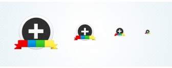 Google Plus Runden Icon-set