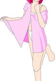 Gopher ピンク キャラクター少女のベータ版のクリップアート