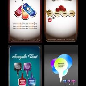 Gorgeous Card Stickers Vector