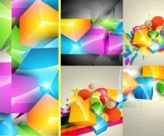 Gorgeous Color Cube Background Vector