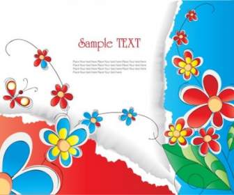 Gorgeous Flowers And Tear Background Vector