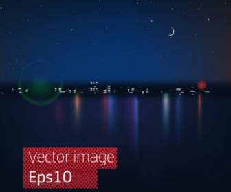 Gorgeous Night View Of The Vector